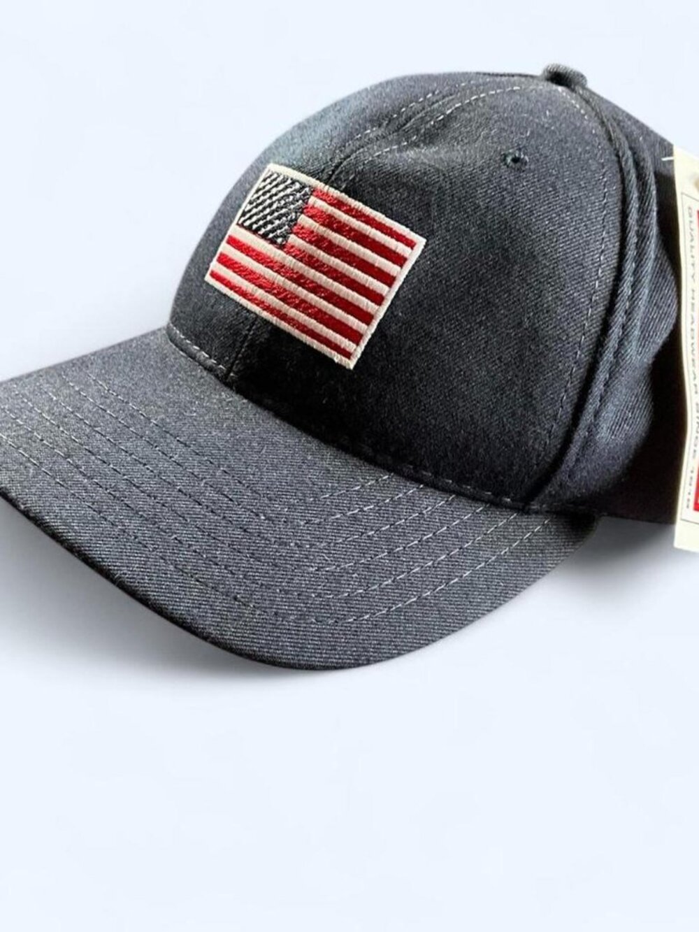 NWTs VTG American Needle Made in USA Flag Patriotic Strapback Baseball Hat Cap